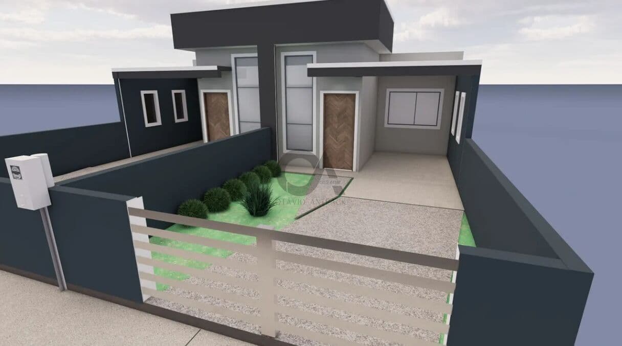 Foto de Casa 2 Dormitórios (1 Suíte) | Porcelanato | Jardim de Canto | Loteamento Jardins – Palhoça/SC